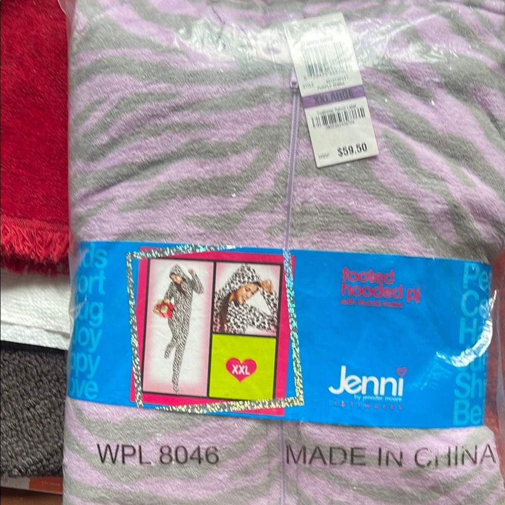 Jenni Hooded Pajama Set - Purple and Gray